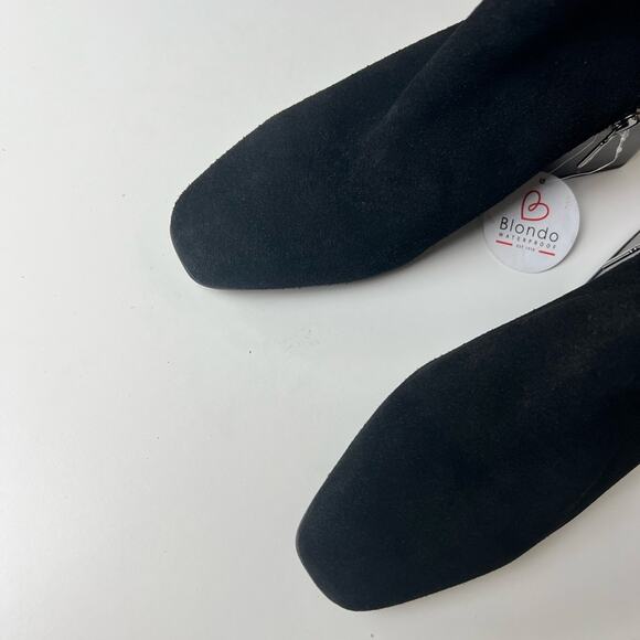 Blondo Waterproof Scarlette Black Suede Heeled Ankle Boots 9.5 - Picture 7 of 10